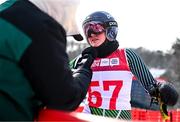 23 January 2024; Eábha McKenna of Team Ireland with Team Ireland head of communications Heather Boyle after competing in the womens Giant Slalom during day four of the Winter Youth Olympic Games 2024 at Gangwon in South Korea. Photo by Eóin Noonan/Sportsfile