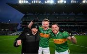 21 January 2024; Declan Dougan, Conor Convery and Cathal Mulholland of Glen celebrate after the AIB GAA Football All-Ireland Senior Club Championship Final match between Glen of Derry and St Brigid's of Roscommon at Croke Park in Dublin. Photo by Ramsey Cardy/Sportsfile
