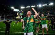 21 January 2024; Tiarnan Flanagan of Glen celebrates after the AIB GAA Football All-Ireland Senior Club Championship Final match between Glen of Derry and St Brigid's of Roscommon at Croke Park in Dublin. Photo by Ramsey Cardy/Sportsfile