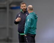 23 January 2024; Head coach Andy Farrell and assistant coach Mike Catt during Ireland Rugby squad training at the IRFU High Performance Centre at the Sport Ireland Campus in Dublin. Photo by Harry Murphy/Sportsfile