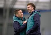 23 January 2024; National scrum coach John Fogarty and Caelan Doris during Ireland Rugby squad training at the IRFU High Performance Centre at the Sport Ireland Campus in Dublin. Photo by Harry Murphy/Sportsfile