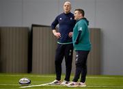 23 January 2024; Forwards coach Paul O'Connell and national scrum coach John Fogarty during Ireland Rugby squad training at the IRFU High Performance Centre at the Sport Ireland Campus in Dublin. Photo by Harry Murphy/Sportsfile