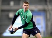 23 January 2024; Sam Prendergast during Ireland Rugby squad training at the IRFU High Performance Centre at the Sport Ireland Campus in Dublin. Photo by Harry Murphy/Sportsfile