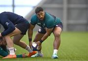 23 January 2024; Bundee Aki during Ireland Rugby squad training at the IRFU High Performance Centre at the Sport Ireland Campus in Dublin. Photo by Harry Murphy/Sportsfile