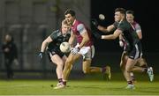 23 January 2024; Tommy Conroy of University of Galway in action against Michael McCallan of St Mary's University during the Electric Ireland Higher Education GAA Sigerson Cup Round 3 match between University of Galway and St Mary's University College at GAA National Games Development Centre in Abbotstown, Dublin. Photo by Brendan Moran/Sportsfile