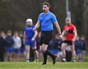 24 January 2024; Referee Brian Keon during the Electric Ireland Higher Education GAA Fitzgibbon Cup Round 2 match between Mary Immaculate College Limerick and UCC at MICL Grounds in Limerick. Photo by Piaras Ó Mídheach/Sportsfile