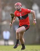 24 January 2024; Brian Hayes of UCC in action against Shane O'Brien of Mary Immaculate College Limerick during the Electric Ireland Higher Education GAA Fitzgibbon Cup Round 2 match between Mary Immaculate College Limerick and UCC at MICL Grounds in Limerick. Photo by Piaras Ó Mídheach/Sportsfile