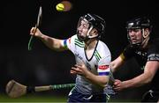 24 January 2024; Patrick O'Donovan of UL is fouled by Darragh Casey of TUS Midwest during the Electric Ireland Higher Education GAA Fitzgibbon Cup Round 2 match between University of Limerick and TUS Midwest at UL Grounds in Limerick. Photo by Piaras Ó Mídheach/Sportsfile