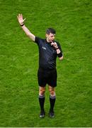 21 January 2024; Referee Seán Stack during the AIB GAA Hurling All-Ireland Senior Club Championship Final match between O’Loughlin Gaels of Kilkenny and St. Thomas’ of Galway at Croke Park in Dublin. Photo by Sam Barnes/Sportsfile