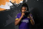 24 January 2024; Thomas Oluwa poses for a portrait during a Wexford FC squad portraits session at the SETU Carlow Campus. Photo by Stephen McCarthy/Sportsfile