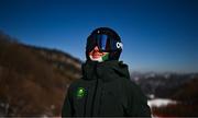 26 January 2024; Thomas Dooley of Team Ireland poses for a portrait after official mogul training on day seven of the Winter Youth Olympic Games 2024 at Gangwon in South Korea. Photo by Eóin Noonan/Sportsfile