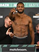 26 January 2024; Cheavon Clarke during weigh-ins held at The Europa Hotel in Belfast, in advance of his Cruiserweight bout against Tommy McCarthy on November 27th at Ulster Hall in Belfast. Photo by Ramsey Cardy/Sportsfile