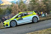 27 January 2024; Eamonn Boland and Mickey Joe Morrissey from Ireland in their Ford Fiesta MkII during day three of the FIA World Rally Championship at Monte Carlo in France. Photo by Philip Fitzpatrick/Sportsfile