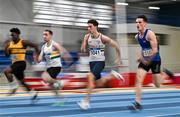 27 January 2024; Darragh Murphy of Limerick AC, second from right, competes in the men's 60m during day one of the AAI Games & 123.ie National Indoor Combined Events at the National Indoor Arena in Dublin. Photo by Sam Barnes/Sportsfile