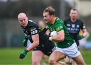 27 January 2024; Shane Walsh of Meath in action against Lee Cullen of Fermanagh during the Allianz Football League Division 2 match between Meath and Fermanagh at Páirc Tailteann in Navan, Meath. Photo by Tyler Miller/Sportsfile