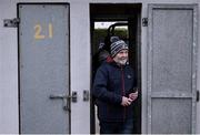 27 January 2024; Kildare supporter Gerard Cullen from Ardclough, Kildare arrives before the Allianz Football League Division 2 match between Kildare and Cavan at Netwatch Cullen Park in Carlow. Photo by David Fitzgerald/Sportsfile