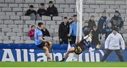 27 January 2024; Monaghan goalkeeper Darren McDonnell saves a shot from Dublin's Lorcan O'Dell during the Allianz Football League Division 1 match between Dublin and Monaghan at Croke Park in Dublin. Photo by Seb Daly/Sportsfile