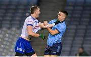 27 January 2024; Jack McCarron of Monaghan tussles with Eoin Murchan of Dublin during the Allianz Football League Division 1 match between Dublin and Monaghan at Croke Park in Dublin. Photo by Seb Daly/Sportsfile