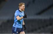 27 January 2024; Killian O'Gara of Dublin after kicking a point during the Allianz Football League Division 1 match between Dublin and Monaghan at Croke Park in Dublin. Photo by Seb Daly/Sportsfile