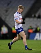 27 January 2024; Stephen Mooney of Monaghan celebrates at the final whistle after his side's victory in the Allianz Football League Division 1 match between Dublin and Monaghan at Croke Park in Dublin. Photo by Seb Daly/Sportsfile