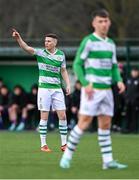 27 January 2024; Gary O'Neill, left, of Shamrock Rovers during the pre-season friendly match between Shamrock Rovers and Wexford at Roadstone Group Sports Club in Dublin. Photo by Stephen McCarthy/Sportsfile