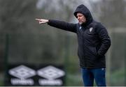 27 January 2024; Wexford goalkeeping coach Ian Fowler during the pre-season friendly match between Shamrock Rovers and Wexford at Roadstone Group Sports Club in Dublin. Photo by Stephen McCarthy/Sportsfile