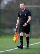 27 January 2024; Assistant referee Robert Clarke during the pre-season friendly match between Shamrock Rovers and Wexford at Roadstone Group Sports Club in Dublin. Photo by Stephen McCarthy/Sportsfile