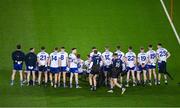 27 January 2024; The Monaghan players, including goalkeepers Darren McDonnell, 1, and Darragh Croarkin, arrive for the traditional team photograph before the Allianz Football League Division 1 match between Dublin and Monaghan at Croke Park in Dublin. Photo by Ray McManus/Sportsfile