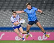 27 January 2024; Michael Hamill of Monaghan in action against Greg McEneaney of Dublin during the Allianz Football League Division 1 match between Dublin and Monaghan at Croke Park in Dublin. Photo by Seb Daly/Sportsfile