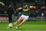 27 January 2024; Sean O'Shea of Kerry takes a free kick during the Allianz Football League Division 1 match between Kerry and Derry at Austin Stack Park in Tralee, Kerry. Photo by Brendan Moran/Sportsfile