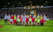 27 January 2024; The Derry team before the Allianz Football League Division 1 match between Kerry and Derry at Austin Stack Park in Tralee, Kerry. Photo by Brendan Moran/Sportsfile