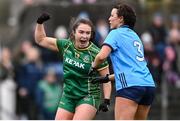 28 January 2024; Meadhbh Byrne of Meath celebrates after scoring her side's first goal during the Lidl LGFA National League Division 1 Round 2 match between Meath and Dublin at Páirc Tailteann in Navan, Meath. Photo by David Fitzgerald/Sportsfile