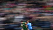 28 January 2024; Marion Farrelly of Meath in action against Niamh Donlon of Dublin during the Lidl LGFA National League Division 1 Round 2 match between Meath and Dublin at Páirc Tailteann in Navan, Meath. Photo by David Fitzgerald/Sportsfile
