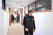 28 January 2024; Tyrone joint-manager Feargal Logan before the Allianz Football League Division 1 match between Tyrone and Roscommon at O’Neills Healy Park in Omagh, Tyrone. Photo by Ben McShane/Sportsfile