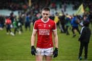 28 January 2024; Tommy Walsh of Cork after his side's defeat in the Allianz Football League Division 2 match between Donegal and Cork at MacCumhaill Park in Ballybofey, Donegal. Photo by Ramsey Cardy/Sportsfile