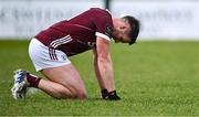 28 January 2024; Shane Walsh of Galway awaits medical attention for an injury during the Allianz Football League Division 1 match between Galway and Mayo at Pearse Stadium in Galway. Photo by Piaras Ó Mídheach/Sportsfile