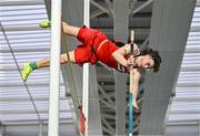 28 January 2024; Finn O'Neill of Lifford Strabane AC, Donegal, competes in the pole vault of the U20 men's Heptathlon during day two of 123.ie National Indoor Combined Events at the Sport Ireland National Indoor Arena in Dublin. Photo by Sam Barnes/Sportsfile