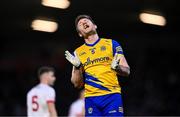 28 January 2024; Niall Daly of Roscommon reacts after missing a kick for a point during the Allianz Football League Division 1 match between Tyrone and Roscommon at O’Neills Healy Park in Omagh, Tyrone. Photo by Ben McShane/Sportsfile