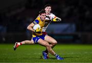 28 January 2024; Colin Walsh of Roscommon in action against Niall Devlin of Tyrone during the Allianz Football League Division 1 match between Tyrone and Roscommon at O’Neills Healy Park in Omagh, Tyrone. Photo by Ben McShane/Sportsfile