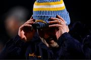 28 January 2024; Roscommon manager Davy Burke reacts after the Allianz Football League Division 1 match between Tyrone and Roscommon at O’Neills Healy Park in Omagh, Tyrone. Photo by Ben McShane/Sportsfile