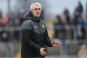 28 January 2024; Donegal manager Jim McGuinness before the Allianz Football League Division 2 match between Donegal and Cork at MacCumhaill Park in Ballybofey, Donegal. Photo by Ramsey Cardy/Sportsfile