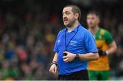 28 January 2024; Referee Noel Mooney during the Allianz Football League Division 2 match between Donegal and Cork at MacCumhaill Park in Ballybofey, Donegal. Photo by Ramsey Cardy/Sportsfile