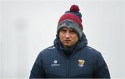 28 January 2024; Wexford manager Keith Rossiter before the Dioralyte Walsh Cup Final match between Wexford and Galway at Netwatch Cullen Park in Carlow. Photo by Seb Daly/Sportsfile