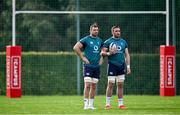 29 January 2024; Tadhg Beirne, left, and Jack Conan during an Ireland Rugby squad training session at The Campus in Quinta da Lago, Portugal. Photo by Brendan Moran/Sportsfile