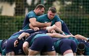 29 January 2024; Tadhg Beirne, left, and Peter O’Mahony during an Ireland Rugby squad training session at The Campus in Quinta da Lago, Portugal. Photo by Brendan Moran/Sportsfile