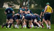 29 January 2024; Tadhg Beirne, left, and Peter O’Mahony during an Ireland Rugby squad training session at The Campus in Quinta da Lago, Portugal. Photo by Brendan Moran/Sportsfile