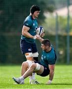 29 January 2024; Josh van der Flier, left, and Nick Timoney during an Ireland Rugby squad training session at The Campus in Quinta da Lago, Portugal. Photo by Brendan Moran/Sportsfile