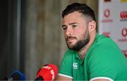29 January 2024; Robbie Henshaw during an Ireland Rugby media conference at The Campus in Quinta da Lago, Portugal. Photo by Brendan Moran/Sportsfile
