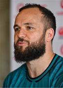 29 January 2024; Jamison Gibson-Park during an Ireland Rugby media conference at The Campus in Quinta da Lago, Portugal. Photo by Brendan Moran/Sportsfile