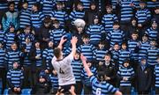 29 January 2024; St Vincent's Castleknock College supporters during the Bank of Ireland Leinster Schools Senior Cup first round match between St Michael's College and St Vincent's Castleknock College at Energia Park in Dublin. Photo by Piaras Ó Mídheach/Sportsfile